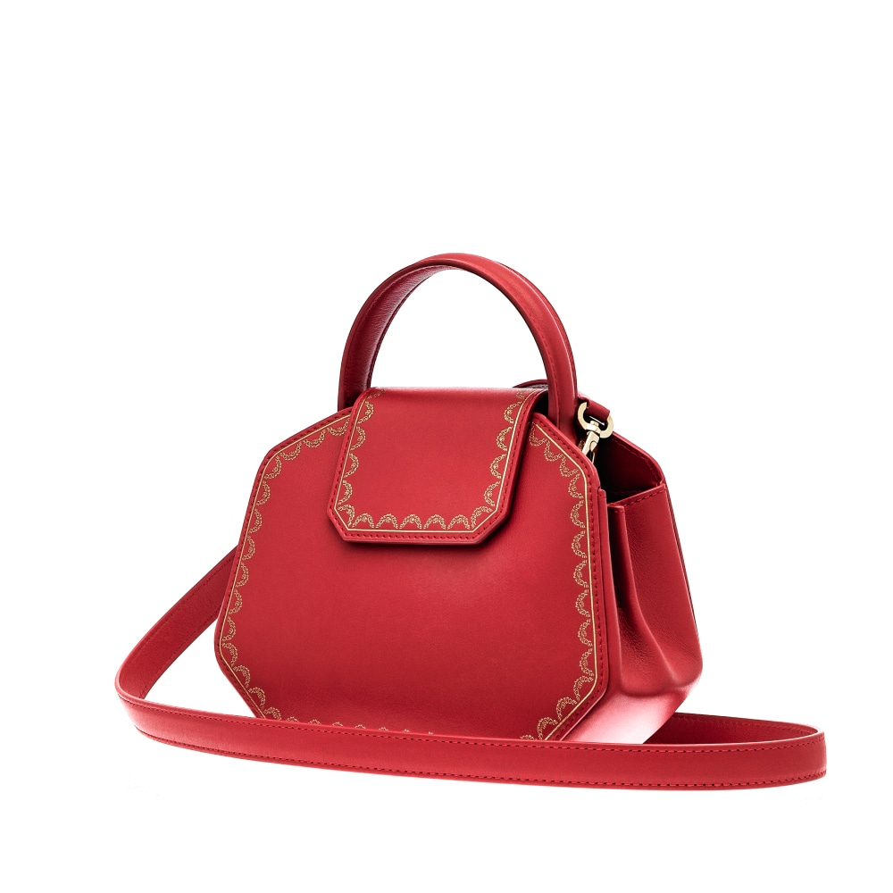 CRL1002174 - Top Handle Bag, Mini, Guirlande de Cartier - Red calfskin,  golden finish - Cartier