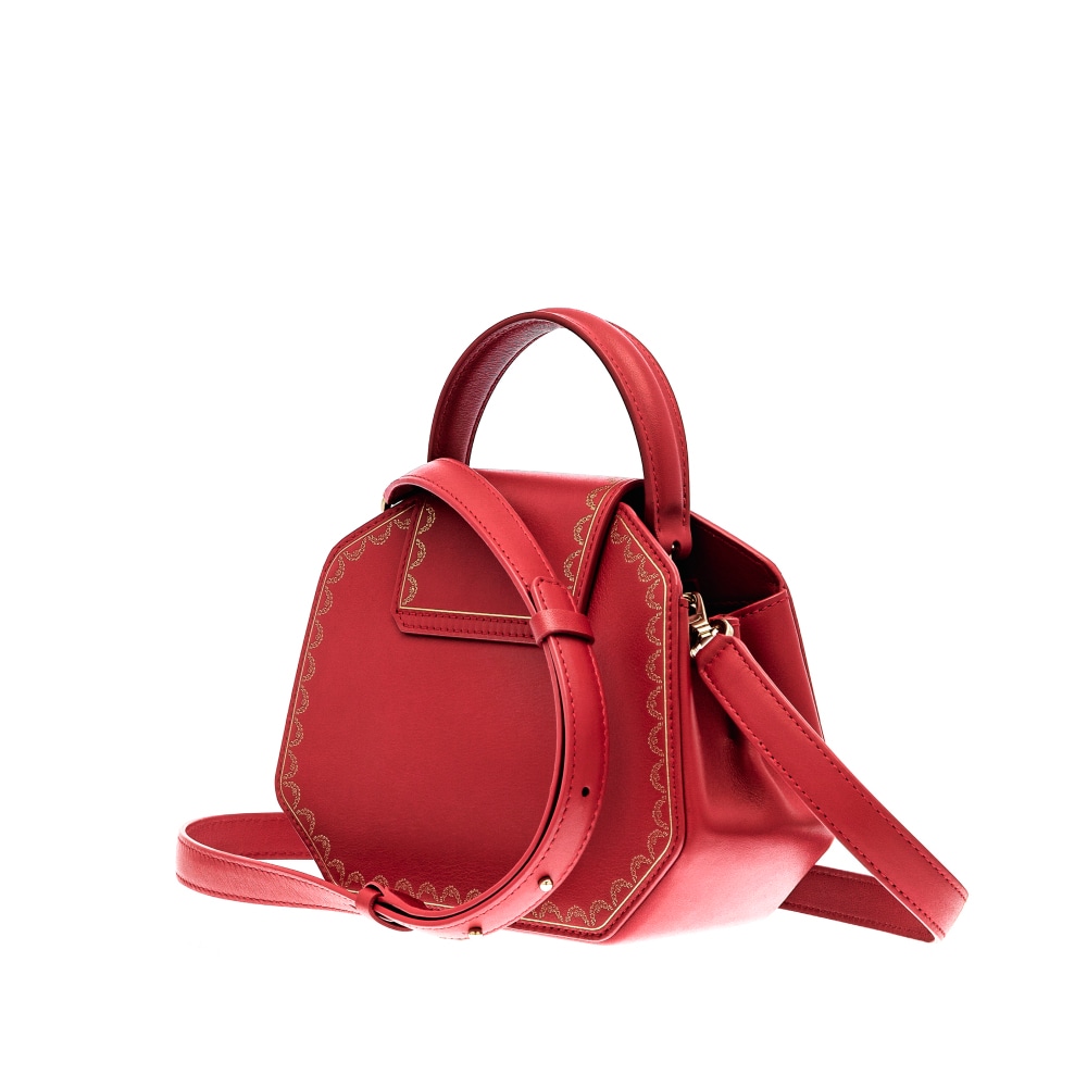 CRL1002174 - Top Handle Bag, Mini, Guirlande de Cartier - Red calfskin,  golden finish - Cartier