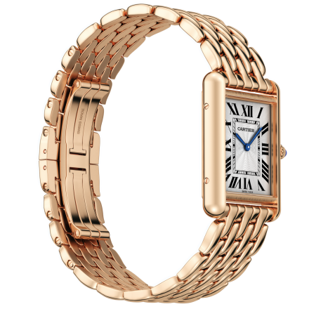 Cartier Silver 18k Rose Gold Tank Louis WGTA0024 Women's