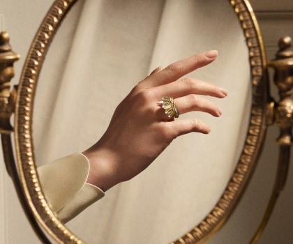 Cartier Yellow Gold, White Gold And Diamond Grain De Café Ring | ModeSens