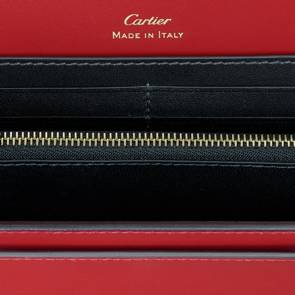 C de Cartier Small Leather Goods, Wallet Smooth red calfskin, golden finish