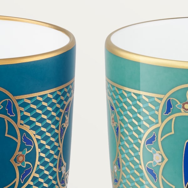 Set of three Panthère de Cartier cups Porcelain