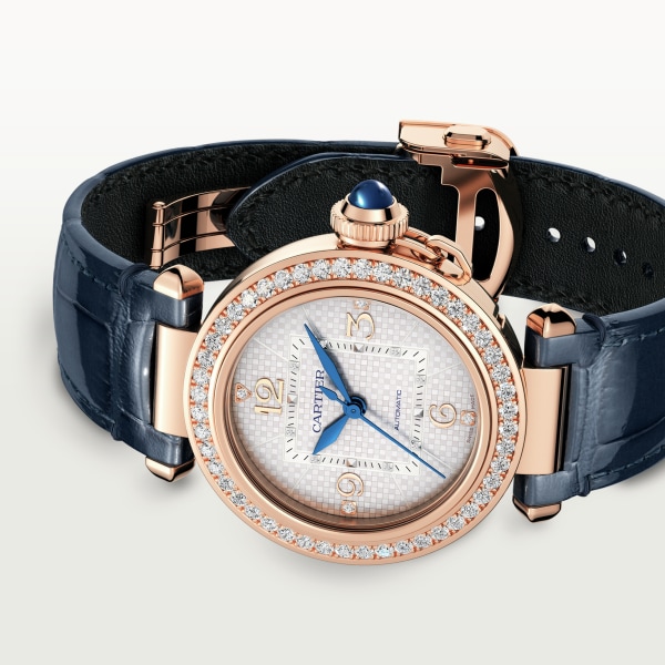Reloj Pasha de Cartier 35 mm, movimiento automático, oro rosa, correas de piel intercambiables