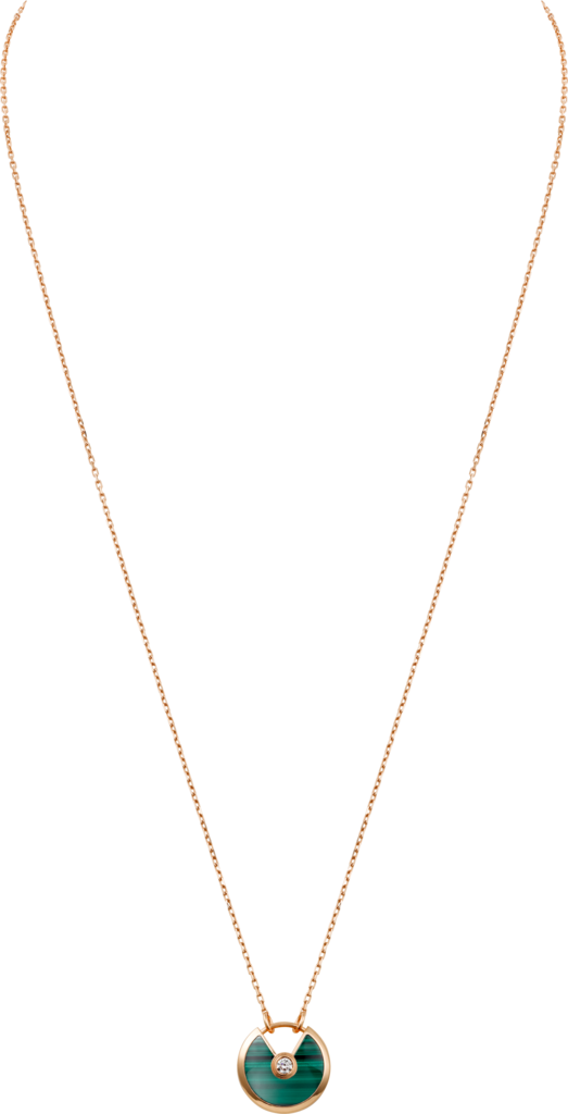 Amulette de Cartier necklace, small modelRose gold, malachite, diamond