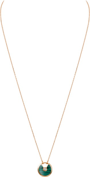 Amulette de Cartier necklace, small model Rose gold, malachite, diamond