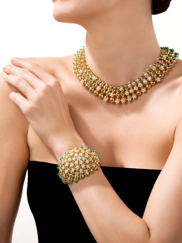Bracelet Cactus de Cartier Or jaune, émeraudes, diamants