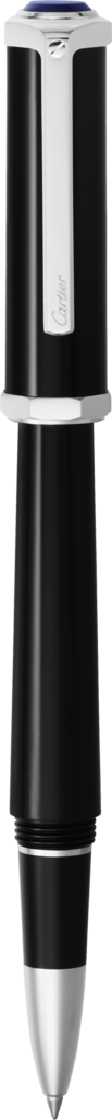 Bolígrafo roller Santos-Dumont Composite negro, detalles acabado paladio