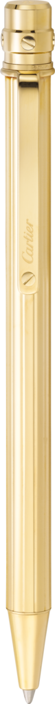 Santos de Cartier ballpoint penSmall model, engraved metal, gold finish
