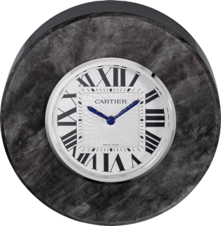 Exceptional clock in silvered obsidian Silvered obsidian, stainless steel