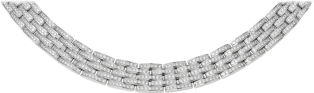 Collar Maillon Panthère fino 5 hileras con pavé Oro blanco, diamantes