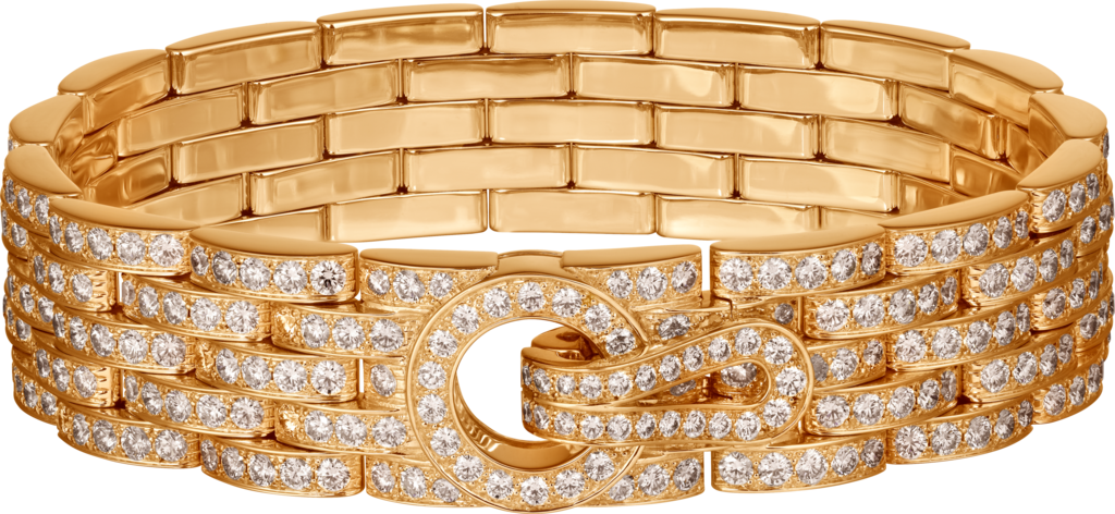 Agrafe braceletYellow gold, diamonds