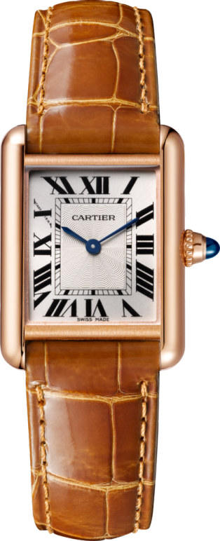 Reloj Tank Louis Cartier Tamaño pequeño, movimiento mecánico de cuerda manual, oro rosa