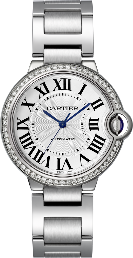 Ballon Bleu de Cartier watch36mm, automatic movement, steel, diamonds