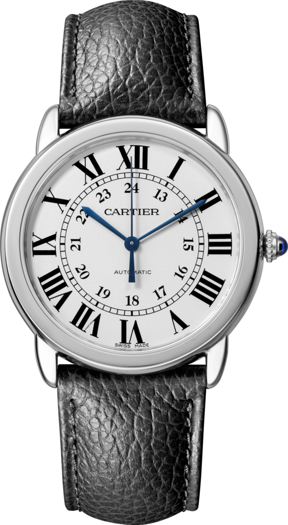 Ronde Solo de Cartier watch 36mm, automatic movement, steel, leather