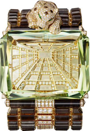 High Jewellery bracelet Yellow gold, beryl, obsidian, tsavorite garnet, onyx, diamonds