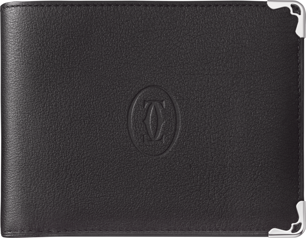 8-Credit Card Wallet, Must de CartierBlack calfskin, stainless steel finish