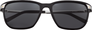Gafas de sol Santos de Cartier Acetato color negro, acabado platino, lentes grises polarizadas