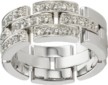 Maillon Panthère ring, 3 half diamond 