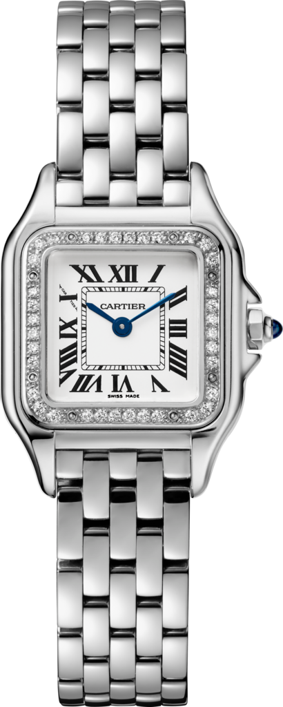 Panthère de Cartier watchSmall model, quartz movement, steel, diamonds