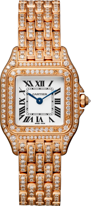 gold cartier watch with diamonds
