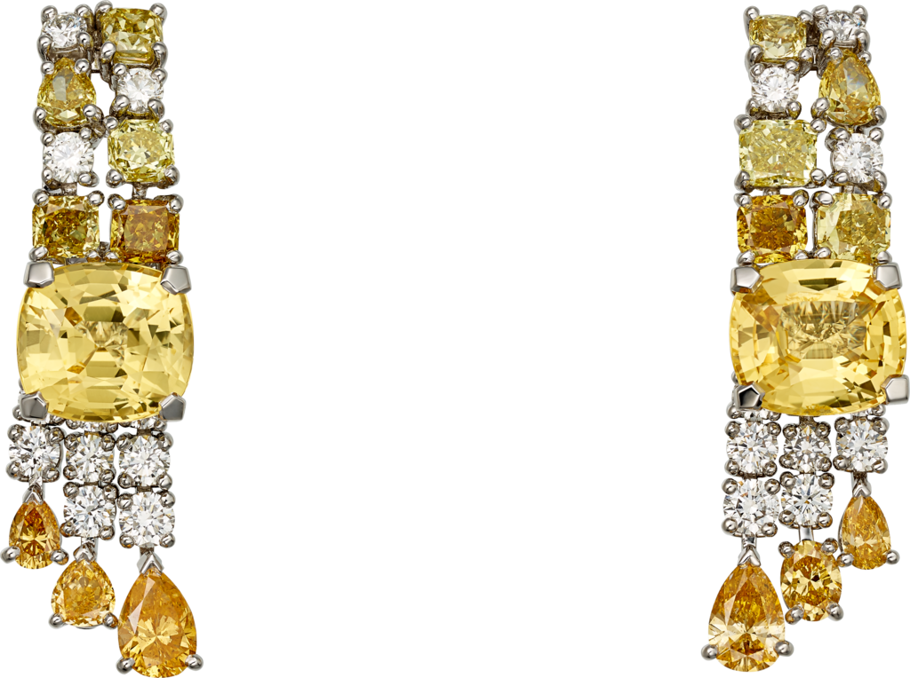 cartier yellow diamond earrings