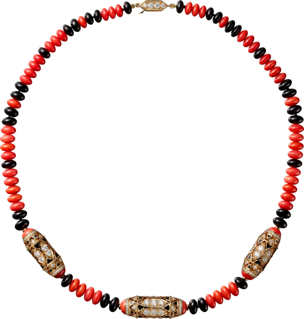 High Jewellery necklaceRose gold, coral, onyx, black lacquer, diamonds
