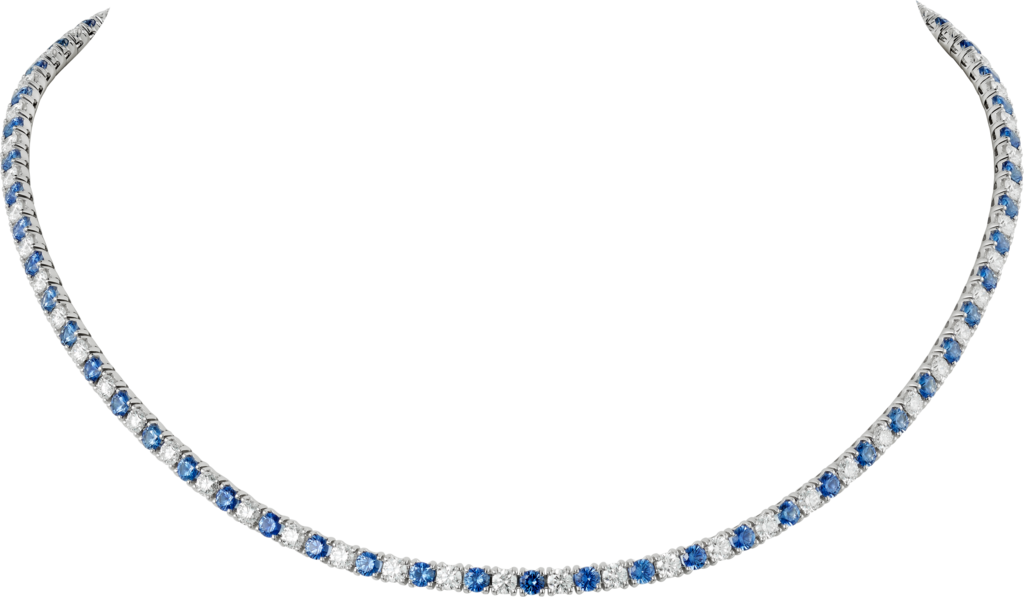 Essential Lines necklaceWhite gold, diamonds, sapphires