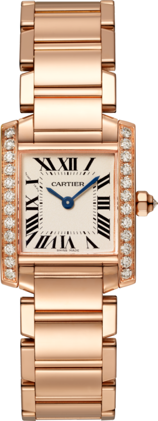 cartier rose gold watch with diamonds