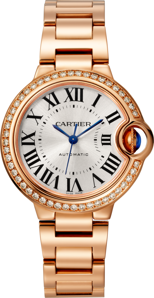 Ballon Bleu de Cartier watch33 mm, mechanical movement with automatic winding, rose gold, diamonds
