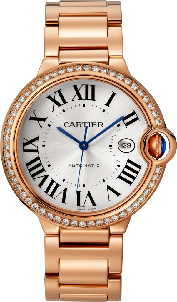 Reloj Ballon Bleu de Cartier42 mm, movimiento automático, oro rosa, diamantes