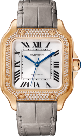 cartier rose gold diamond watch