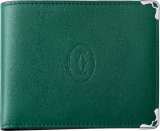 8-Credit Card Wallet, Must de Cartier Peacock green calfskin, stainless steel finish