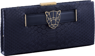 Panthère de Cartier clutch bag Midnight blue python skin, gold finish