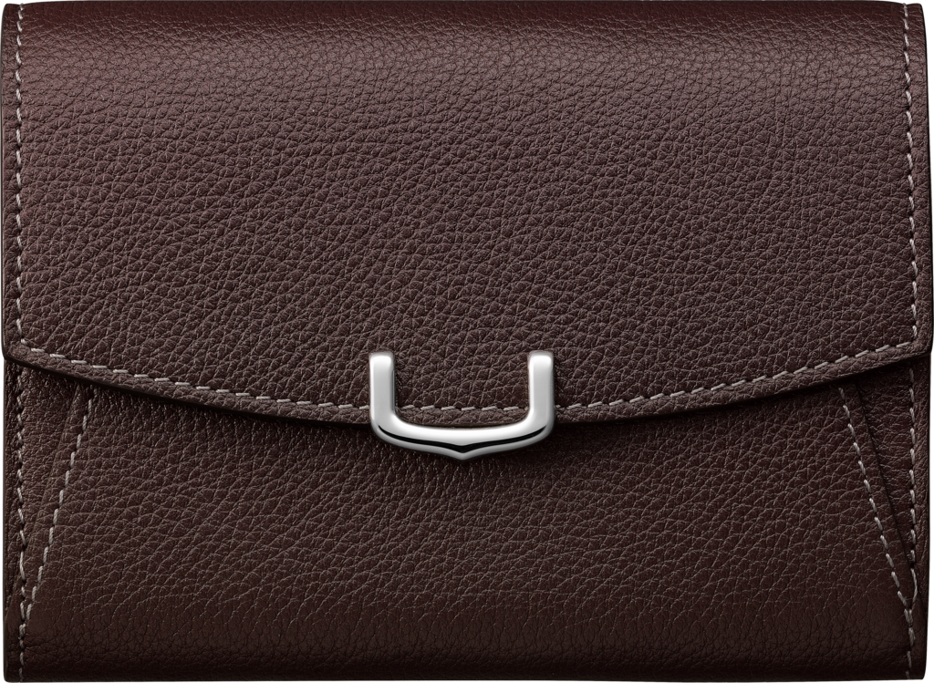 C de Cartier Small Leather Goods, compact walletRhodolite garnet taurillon leather, palladium finish