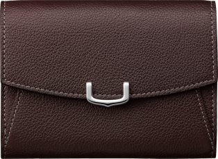 C de Cartier Small Leather Goods, compact wallet Rhodolite garnet taurillon leather, palladium finish