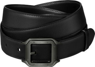 Cinturón Santos de Cartier Piel de ternera color negro, hebilla acabado PVD negro