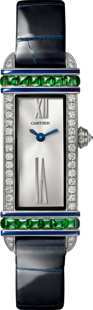 Reloj Cartier Libre Tamaño mediano, movimiento de cuarzo, oro blanco, diamantes, tsavoritas