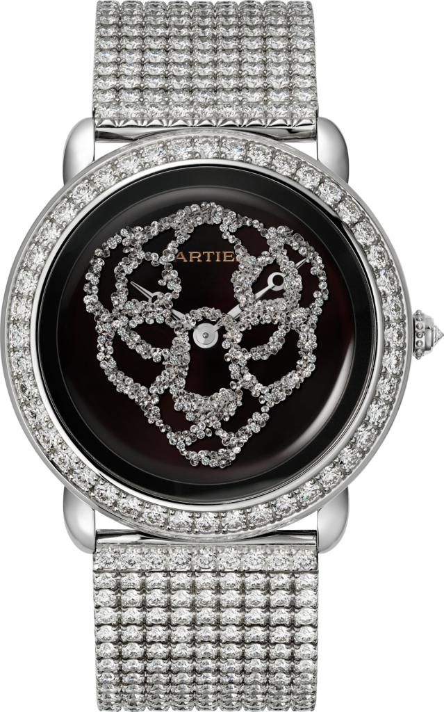 Reloj Révélation d'une Panthère37 mm, manual, oro blanco, diamantes, laca