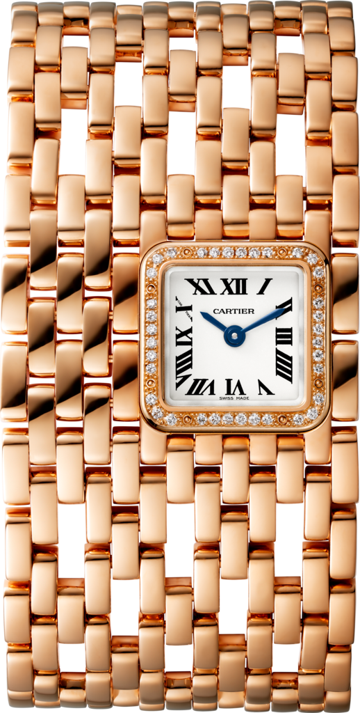 Reloj Panthère de CartierPulsera, movimiento de cuarzo, oro rosa, diamantes
