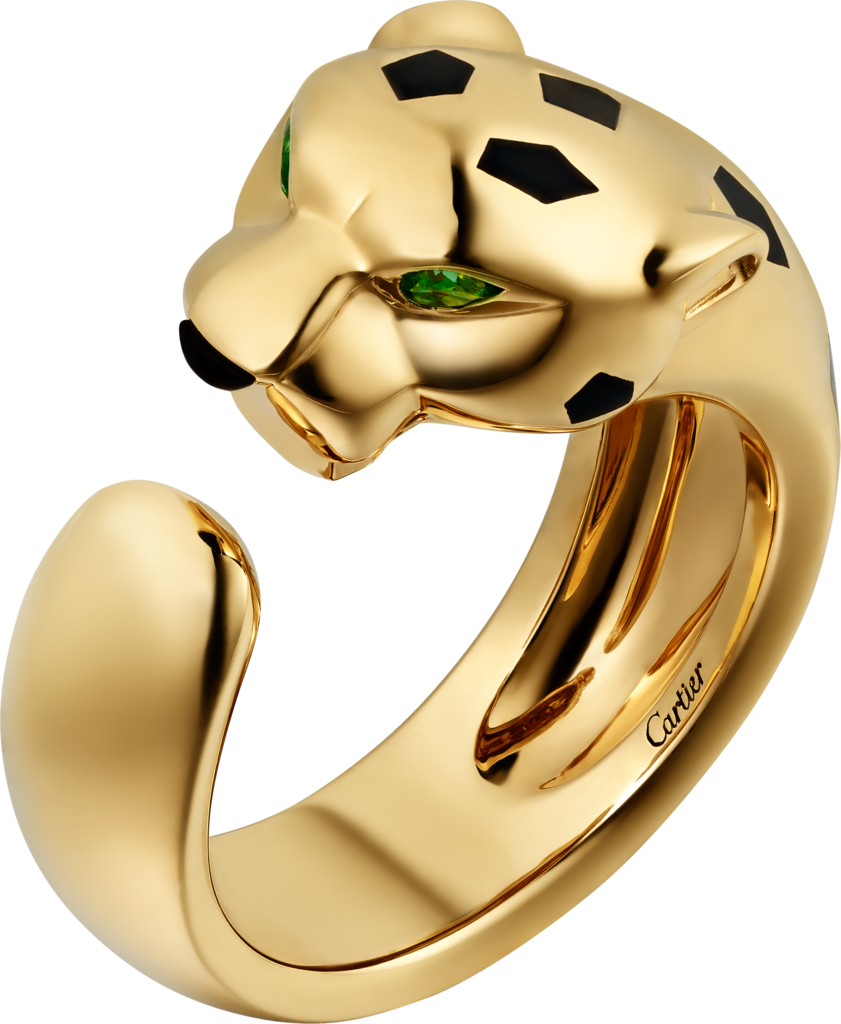 Panthère de Cartier ringYellow gold, tsavorite garnets, onyx