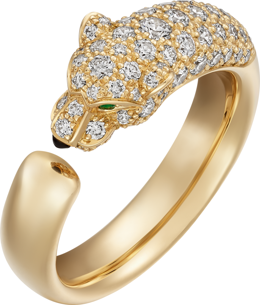 Panthère de Cartier ringYellow gold, emeralds, onyx, diamonds
