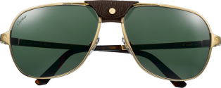 Santos de Cartier sunglasses Smooth champagne golden-finish metal, green polarised lenses