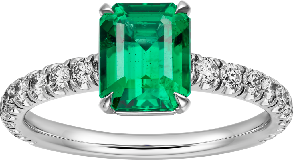 Solitaire 1895Platinum, emerald, diamonds