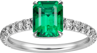 1895 Solitaire Platin, Smaragd, Diamanten