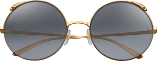 Panthère de Cartier Sonnenbrille Metall im champagnerfarbenen Gold-Finish, grau verlaufende Gläser