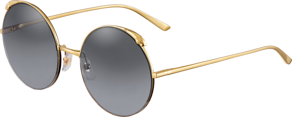 Panthère de Cartier SonnenbrilleMetall im champagnerfarbenen Gold-Finish, grau verlaufende Gläser