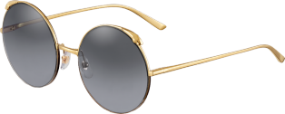Panthère de Cartier Sonnenbrille Metall im champagnerfarbenen Gold-Finish, grau verlaufende Gläser