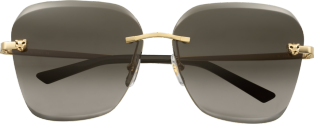 Panthère de Cartier Sonnenbrille Metall im champagnerfarbenen Gold-Finish, braun verlaufende Gläser
