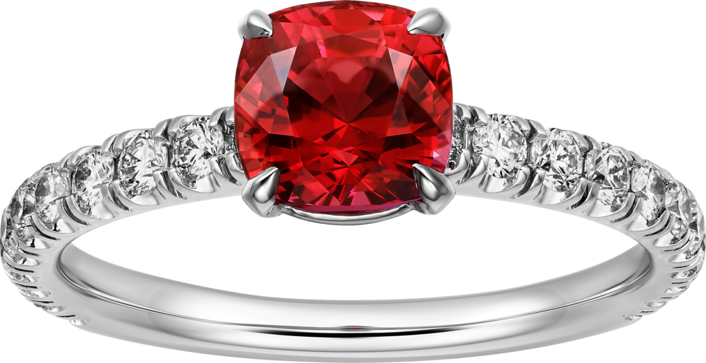 Solitario 1895Platino , rubíes, diamante