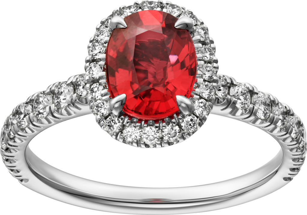 Cartier Destinée Solitaire with coloured stonePlatinum , rubies, diamond